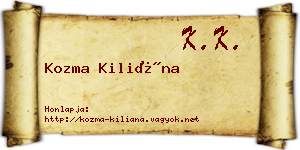Kozma Kiliána névjegykártya