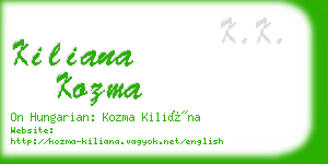 kiliana kozma business card